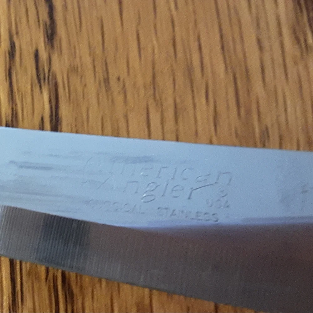 1990'S AMERICAN ANGLER USA FISH FILLET KNIFE WITH SHEATH, SURGICAL STEEL BLADE